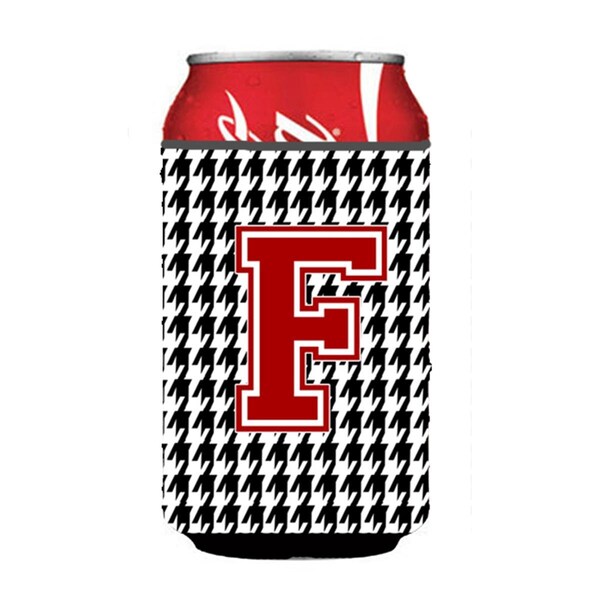 Carolines Treasures Monogram - Houndstooth Can Or Bottle  Hugger - CJ1021-FCC