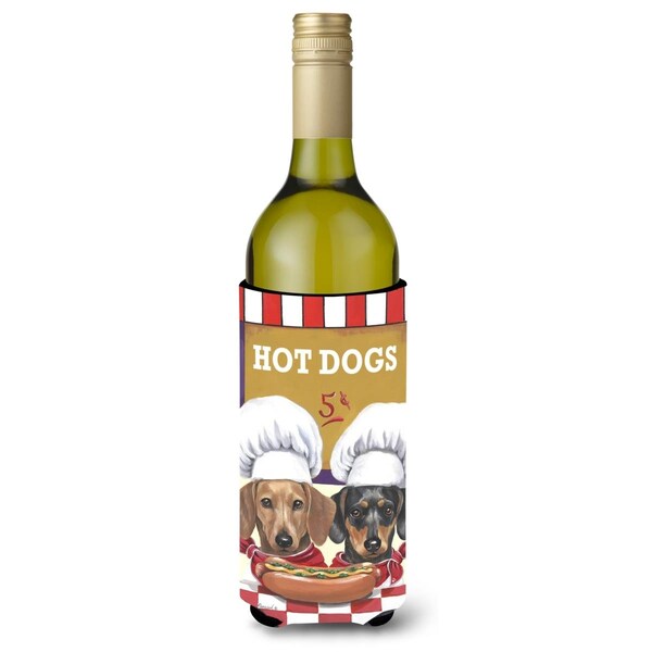 Carolines Treasures 24 oz Dachshund Hot Dog Stand Wine Bottle Hugger - PPP3083LITERK