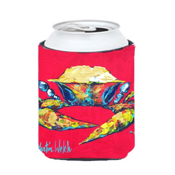 Carolines Treasures Crab Red One Can Or Bottle  Hugger - MW1050CC
