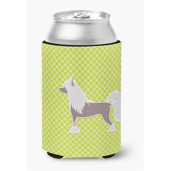 Carolines Treasures Chinese Crested Checkerboard Green Can or Bottle Hugger - BB3843CC