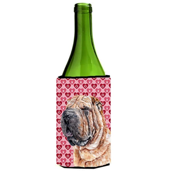 Carolines Treasures Shar Pei Hearts And Love Wine bottle sleeve Hugger  24 Oz. - SC9695LITERK