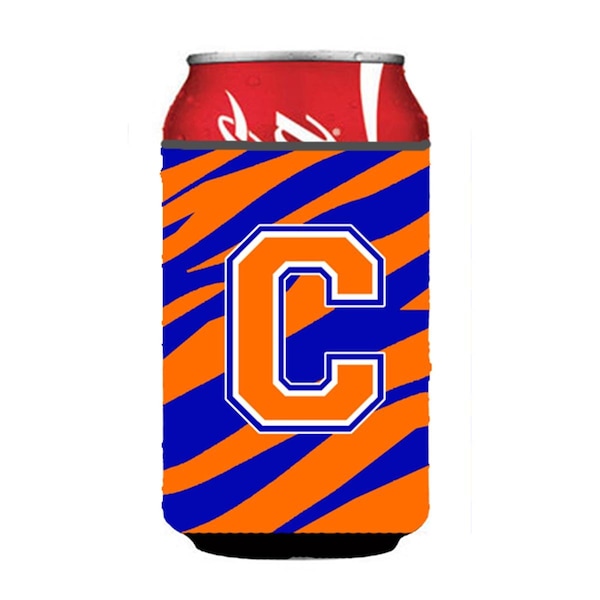 Carolines Treasures Letter C Initial Monogram - Tiger Stripe - Blue Orange Can Or Bottle  Hugger - CJ1023-CCC
