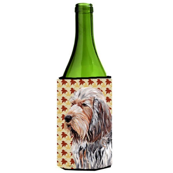 Carolines Treasures Otterhound Fall Leaves Wine bottle sleeve Hugger  24 Oz. - SC9684LITERK
