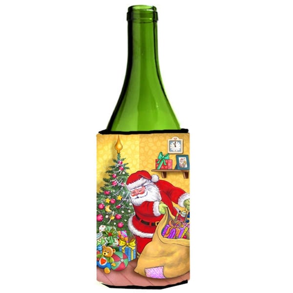 Carolines Treasures Christmas Santa & His Toys Wine Bottle Can cooler Hugger - APH3923LITERK