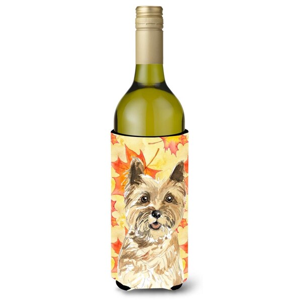 Carolines Treasures Fall Leaves Cairn Terrier Wine Bottle Beverge Insulator Hugger - CK1846LITERK