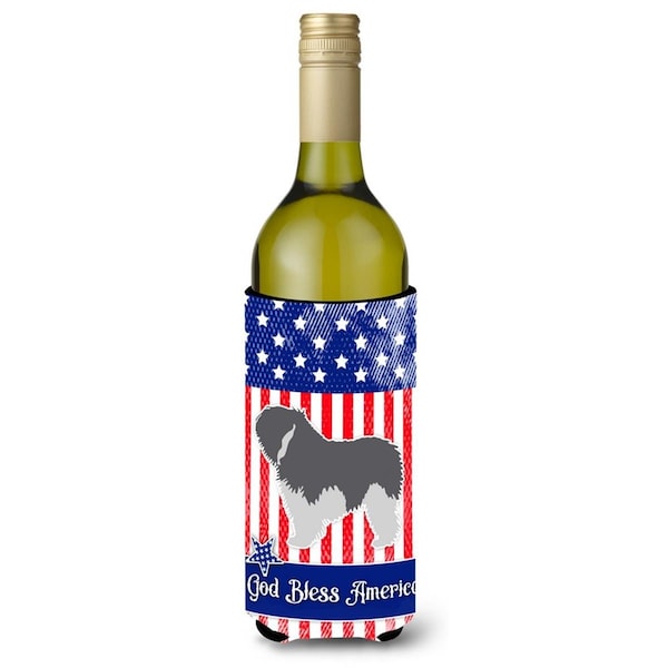 Carolines Treasures USA Patriotic Polish Lowland Sheepdog Dog Wine Bottle Beverge Insulator Hugger - BB3332LITERK