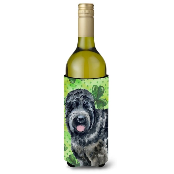 Carolines Treasures Black Russian Terrier St. Patricks Wine Bottle Beverge Insulator Hugger - BB9851LITERK