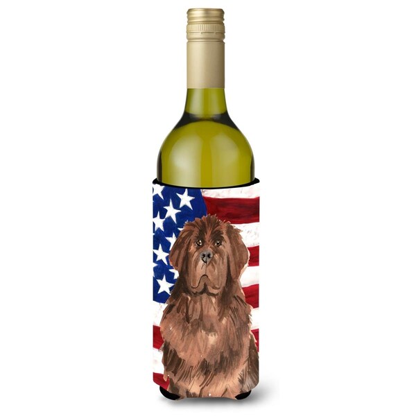 Carolines Treasures Patriotic USA Newfoundland Wine Bottle Beverge Insulator Hugger - CK1721LITERK