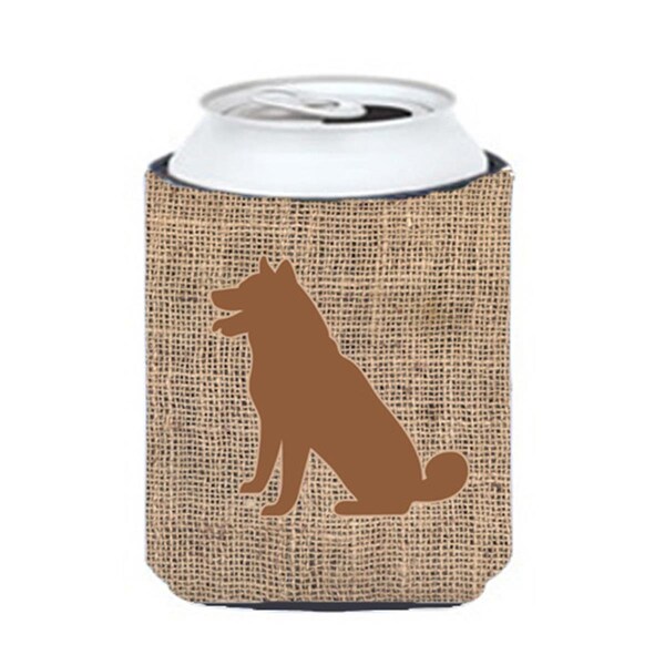 Carolines Treasures Shiba Inu Burlap And Brown Can Or Bottle  Hugger - BB1113-BL-BN-CC