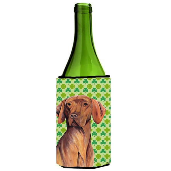 Carolines Treasures Vizsla St. Patricks Day Shamrock Portrait Wine bottle sleeve Hugger - 24 oz. - SC9298LITERK