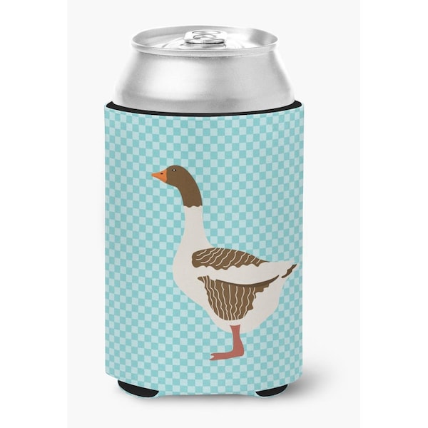 Carolines Treasures Pomeranian Rogener Goose Blue Check Can or Bottle Hugger - BB8077CC