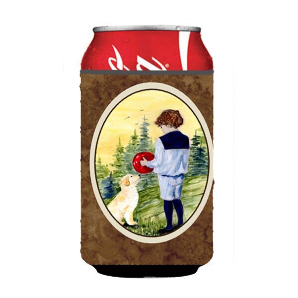 Carolines Treasures Little Boy With His Golden Retriever Can Or bottle sleeve Hugger - 12 oz. - SS8530CC