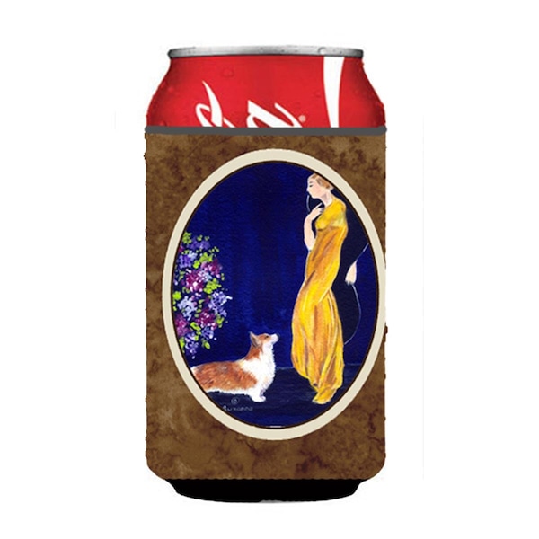 Carolines Treasures Lady With Her Corgi Can Or bottle sleeve Hugger - 12 oz. - SS8546CC