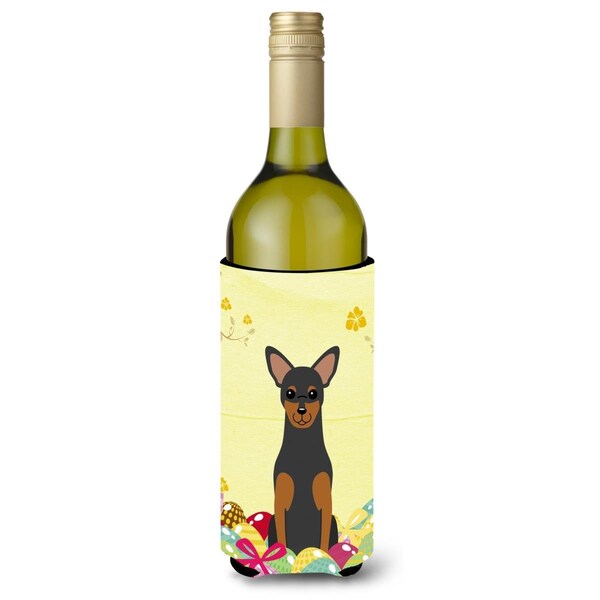 Carolines Treasures Easter Eggs Manchester Terrier Wine Bottle Beverge Insulator Hugger - BB6028LITERK