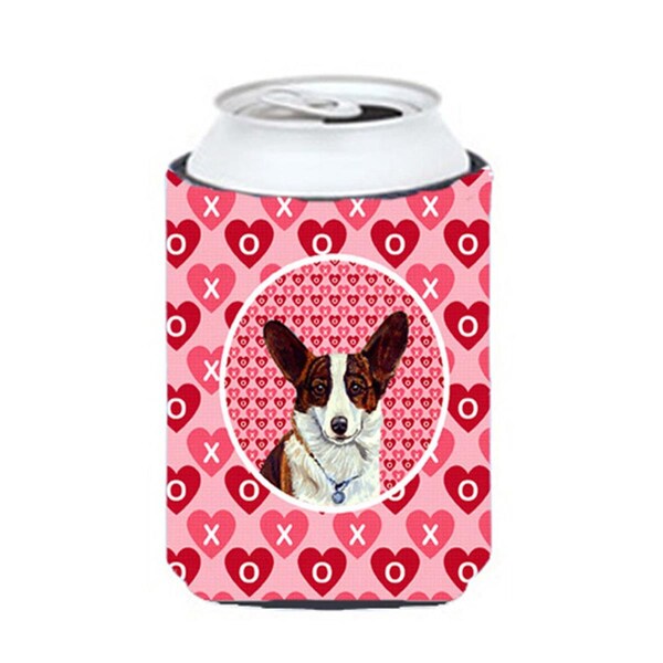 Carolines Treasures Corgi Valentines Love And Hearts Can Or Bottle  Hugger - 12 oz. - LH9153CC