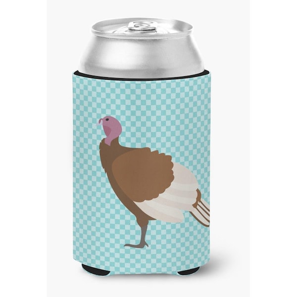 Carolines Treasures Bourbon Red Turkey Hen Blue Check Can or Bottle Hugger - BB8156CC