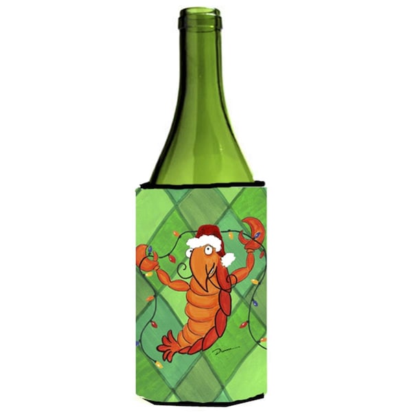 Carolines Treasures Crawfish Christmas Lights Wine bottle sleeve Hugger - LD6162LITERK