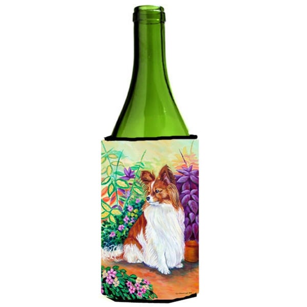Carolines Treasures Papillon Wine bottle sleeve Hugger - 24 Oz. - 7274LITERK