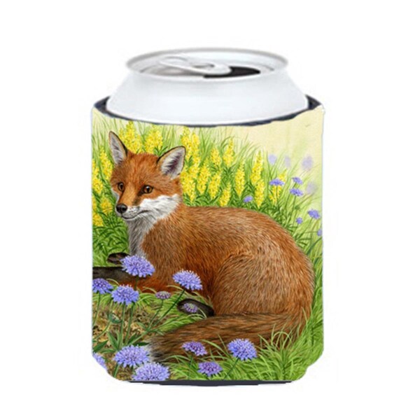 Carolines Treasures Fox in Flowers by Sarah Adams Can or Bottle Hugger - ASAD0788CC