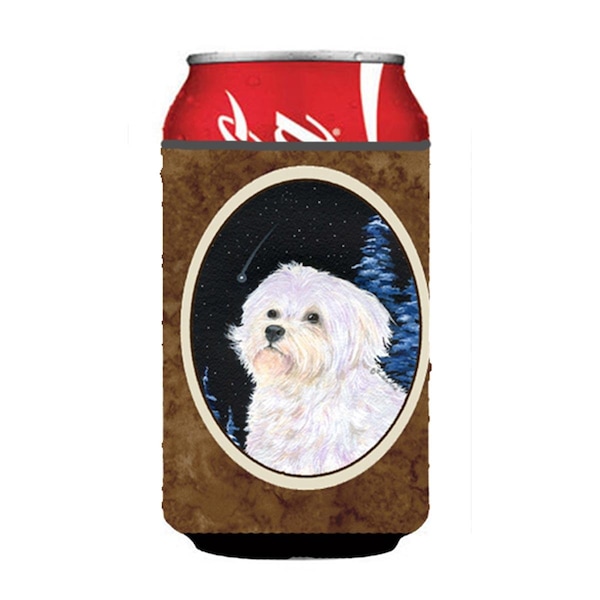 Carolines Treasures Starry Night Maltese Can Or bottle sleeve Hugger - 12 oz. - SS8461CC