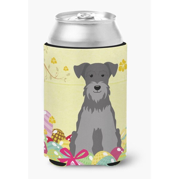 Carolines Treasures Easter Eggs Miniature Schanuzer Black Silver Can or Bottle Hugger - BB6052CC
