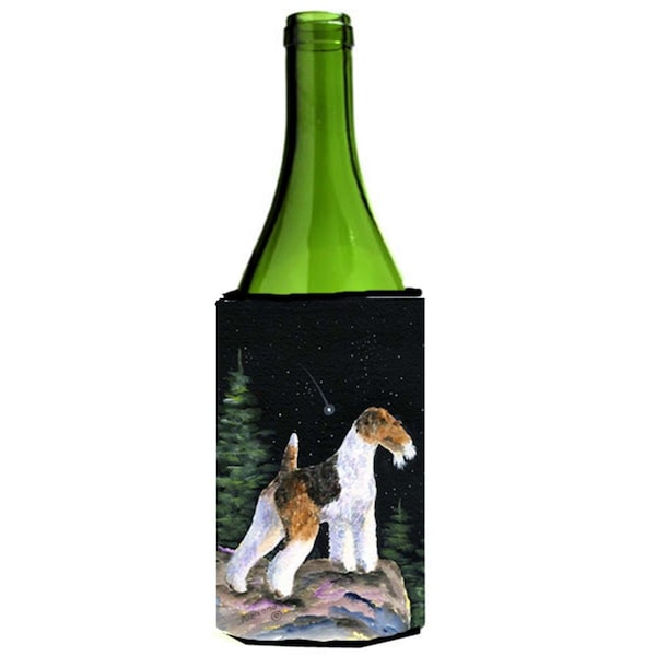 Carolines Treasures Starry Night Fox Terrier Wine bottle sleeve Hugger - 24 oz. - SS8500LITERK