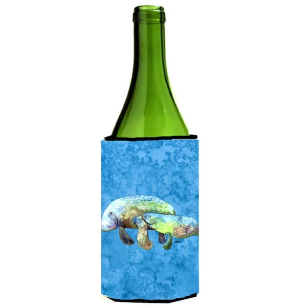 Carolines Treasures Manatee Momma And Baby Wine bottle sleeve Hugger - 24 oz. - 8660LITERK