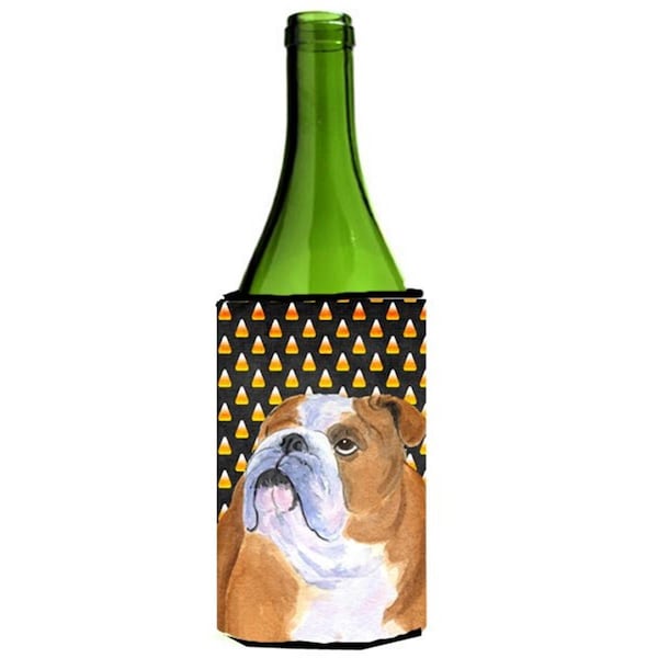 Carolines Treasures Bulldog English Halloween Portrait Wine bottle sleeve Hugger - 24 Oz. - SS4285LITERK