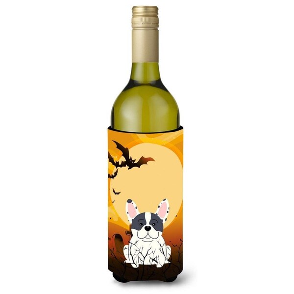 Carolines Treasures Halloween French Bulldog Piebald Wine Bottle Beverge Insulator Hugger - BB4277LITERK