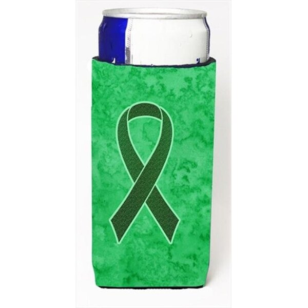 Carolines Treasures Carolines Treasures AN1221MUK Emerald Green Ribbon for Liver Cancer Awareness Michelob Ultra bottle sleeves for slim cans  12 Oz. - AN1221MUK
