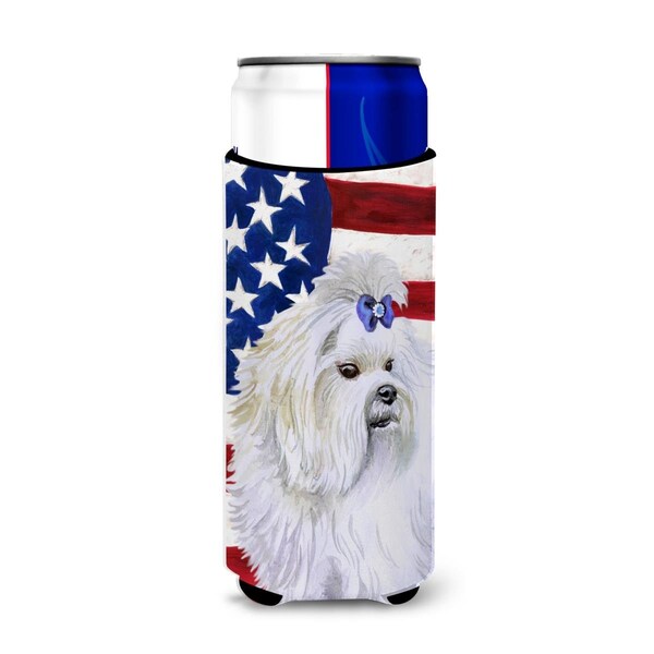 Carolines Treasures Maltese Patriotic Michelob Ultra Hugger for Slim Cans - BB9651MUK