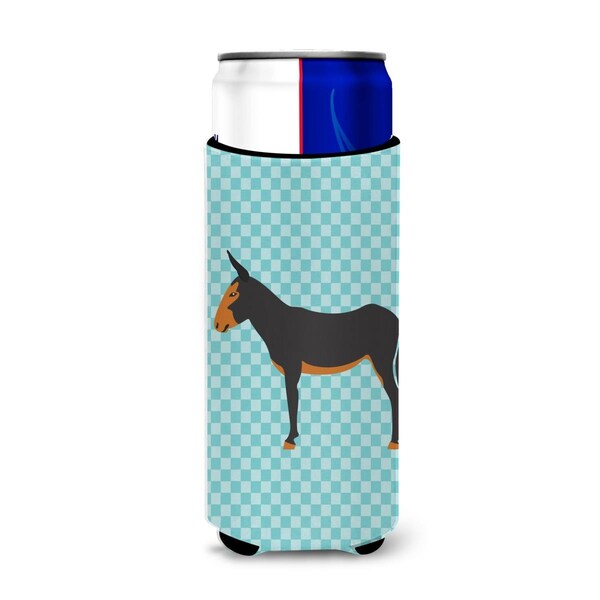 Carolines Treasures Catalan Donkey Blue Check Michelob Ultra Hugger for Slim Cans - BB8029MUK