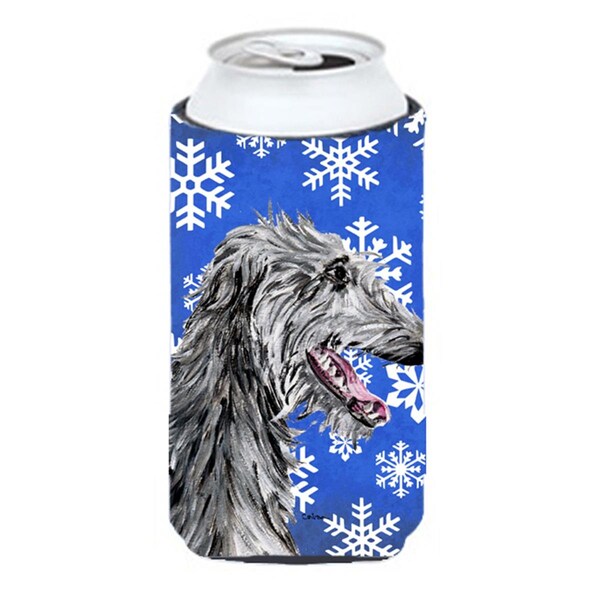 Carolines Treasures Scottish Deerhound Winter Snowflakes Tall Boy bottle sleeve Hugger - 22 To 24 Oz. - SC9789TBC