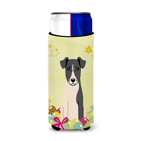 Carolines Treasures Easter Eggs Smooth Fox Terrier Michelob Ultra Hugger for Slim Cans - BB6098MUK