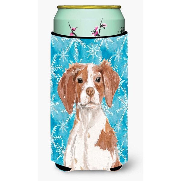 Carolines Treasures Brittany Spaniel Winter Tall Boys Beverage Insulator Hugger - BB9434TBC