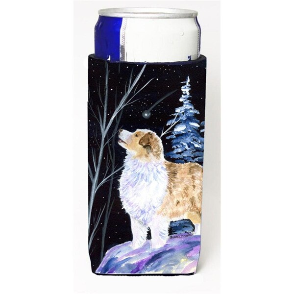Carolines Treasures Starry Night Australian Shepherd Michelob Ultra bottle sleeves For Slim Cans - 12 oz. - SS8367MUK