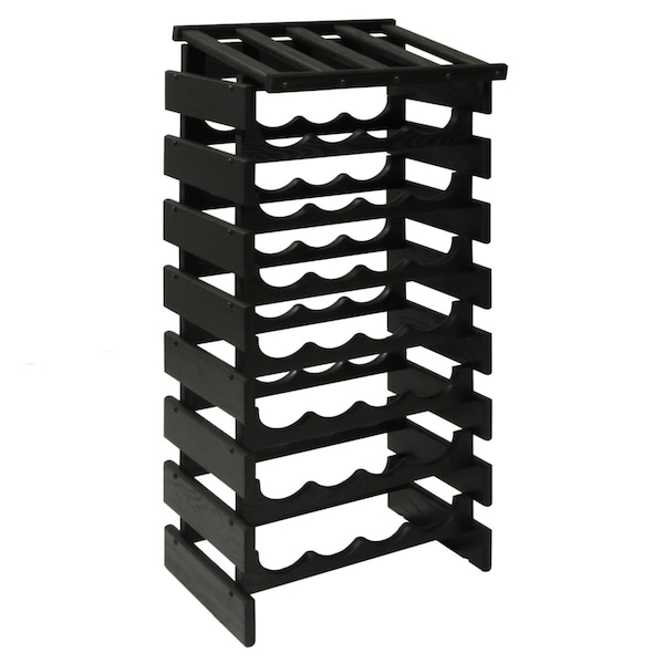 Wooden Mallet 32 Bottle Dakota Wine Rack with Display Top - Black - WRD47BK