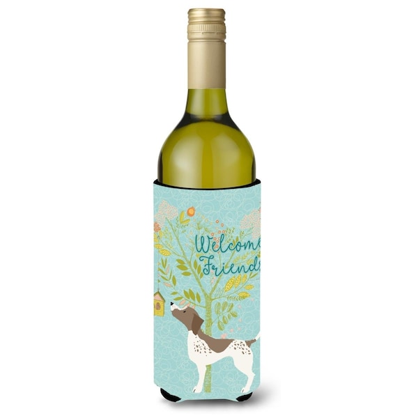 Carolines Treasures Welcome Friends Gun Dog Wine Bottle Beverge Insulator Hugger - BB7593LITERK