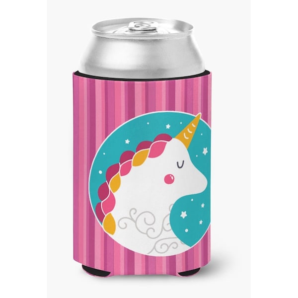 Carolines Treasures Unicorn Pink Stripes Can or Bottle Hugger - BB7139CC