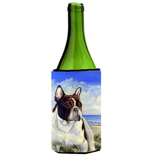 Carolines Treasures French Bulldog At The Beach Wine bottle sleeve Hugger - 24 oz. - 7171LITERK