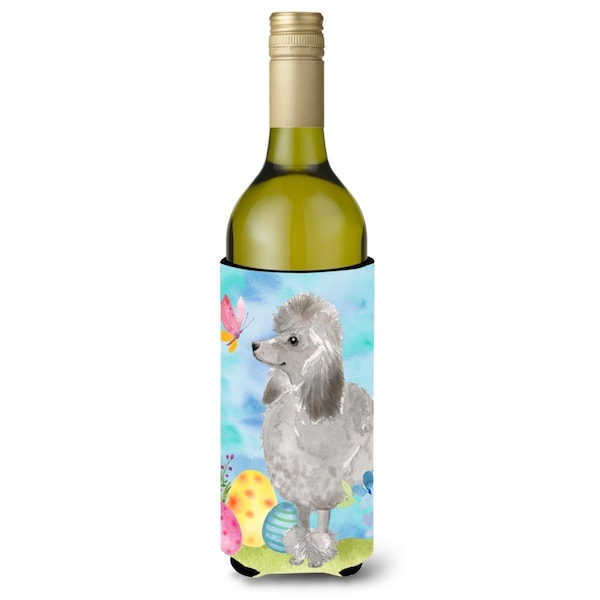 Carolines Treasures Grey Standard Poodle Easter Wine Bottle Beverge Insulator Hugger - BB9629LITERK