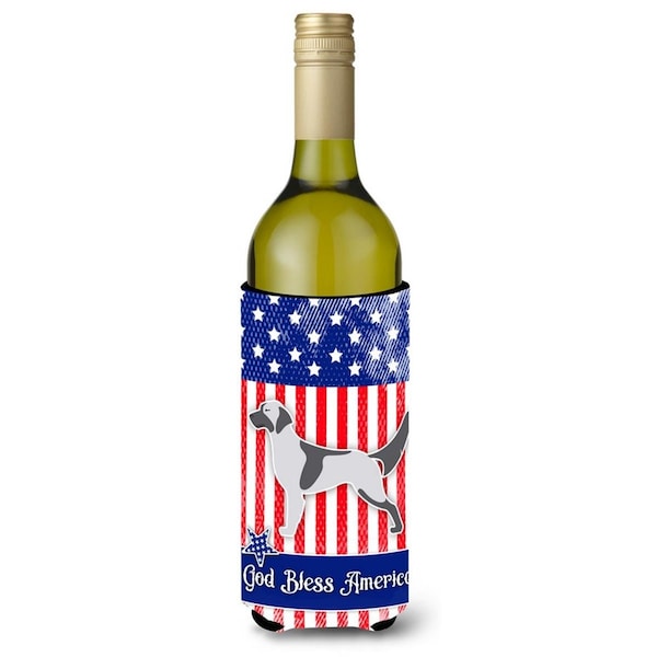 Carolines Treasures USA Patriotic English Setter Wine Bottle Beverge Insulator Hugger - BB3281LITERK