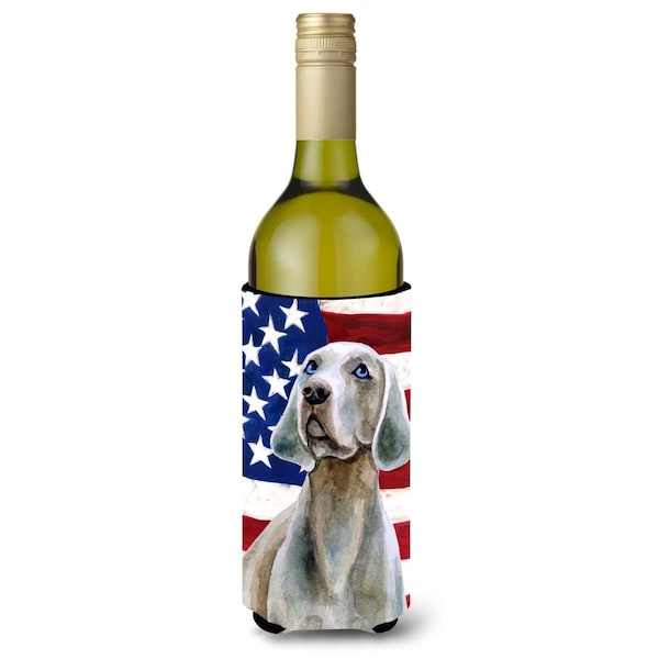 Carolines Treasures Weimaraner Patriotic Wine Bottle Beverge Insulator Hugger - BB9674LITERK
