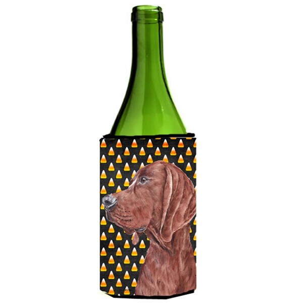 Carolines Treasures Redbone Coonhound Candy Corn Halloween Wine bottle sleeve Hugger  24 Oz. - SC9659LITERK