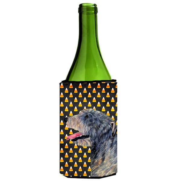 Carolines Treasures Irish Wolfhound Candy Corn Halloween Portrait Wine Bottle  Hugger - 24 oz. - SS4299LITERK