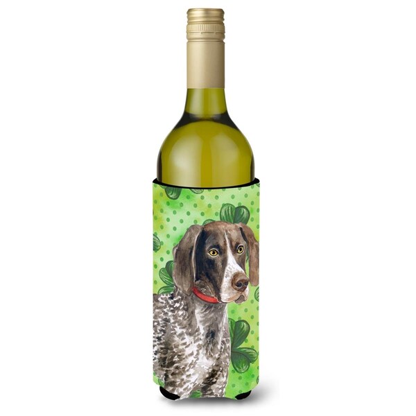 Carolines Treasures German Shorthaired Pointer St. Patricks Wine Bottle Beverge Insulator Hugger - BB9815LITERK