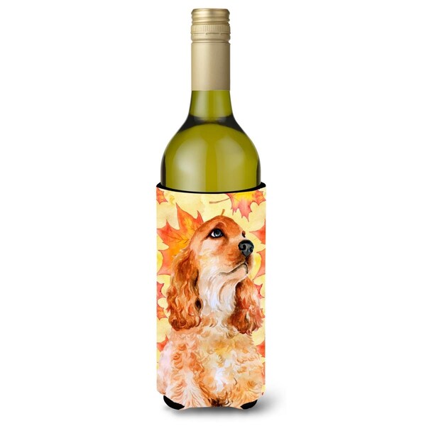Carolines Treasures Cocker Spaniel Fall Wine Bottle Beverge Insulator Hugger - BB9967LITERK