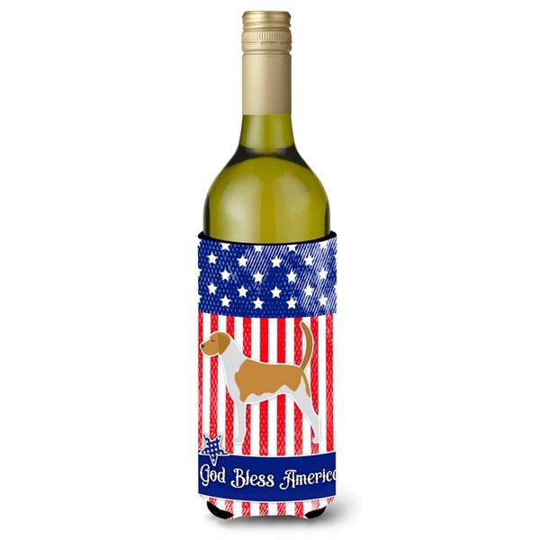 Carolines Treasures USA Patriotic American Foxhound Wine Bottle Beverge Insulator Hugger - BB3298LITERK