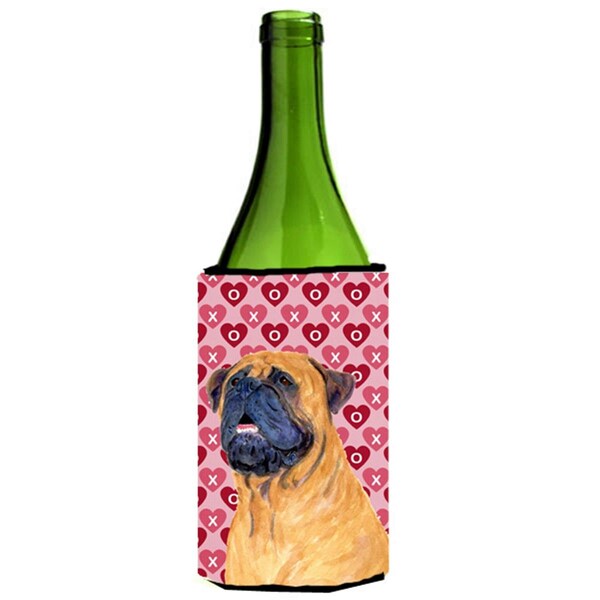 Carolines Treasures Mastiff Hearts Love And Valentines Day Portrait Wine bottle sleeve Hugger - SS4520LITERK