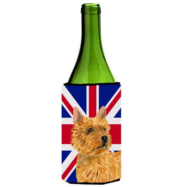 Carolines Treasures Norwich Terrier With English Union Jack British Flag Wine bottle sleeve Hugger - 24 Oz. - SS4941LITERK
